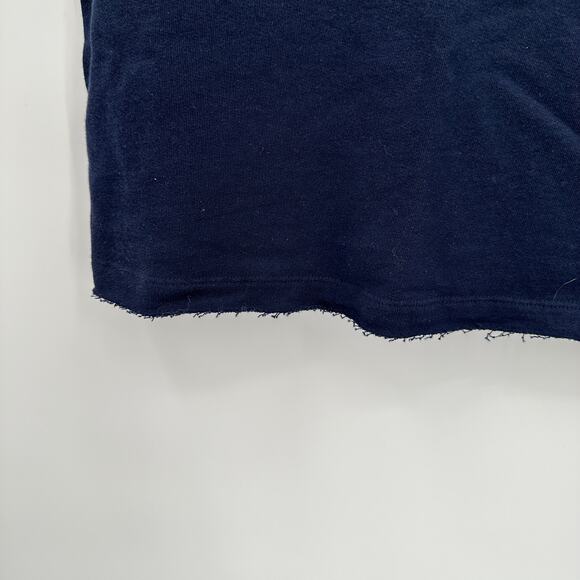 ANTHROPOLOGIE NWT Maeve Embroidered Riviera Short Sleeve Navy Sweatshirt // S - Picture 11 of 15